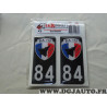 Jeu 2 embouts plaque immatriculation autocollant sticker resine 84 B.A. 115 Luximmat A84PA305NC