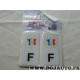 Jeu 2 embouts plaque immatriculation autocollant sticker resine F France Luximmat SKA 0F* 