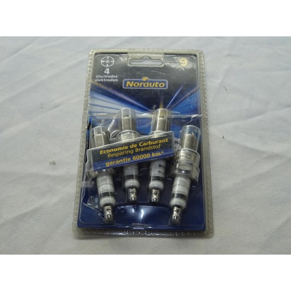 Blister 4 bougies allumage 4 electrodes Norauto N°9 pour daewoo espero opel astra F G corsa A B calibra frontera A kadett E omeg