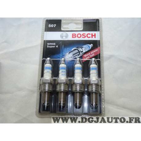 Pack 4 bougies allumage Bosch 0242242802 WR56 super 4 pour pour volkswagen golf polo lupo passat audi 80 90 A6 seat cordoba ibiz