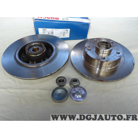 Paire disques de frein arriere plein 260mm diametre avec roulement de roue Bosch BD1418 0986479575 pour renault megane 3 III flu
