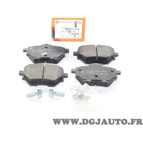Jeu 4 plaquettes de frein arriere montage bendix Eurorepar 1619790880 pour citroen C4 berlingo 2 II DS3 DS4 peugeot 308 dont SW 