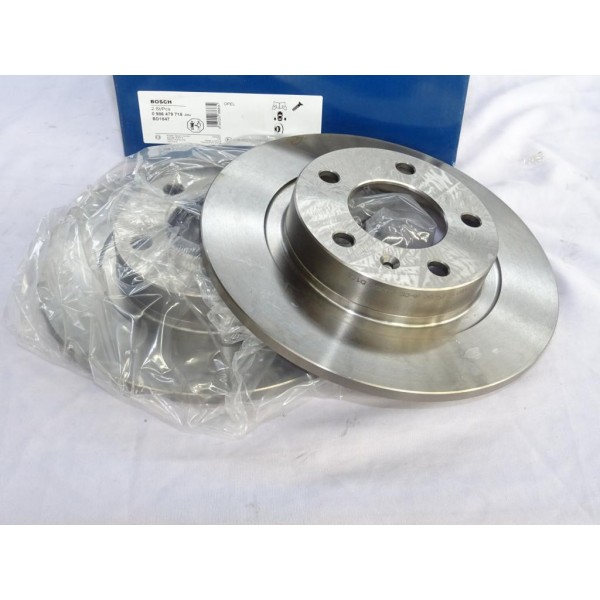 Jeu 2 disques de frein arriere plein 264mm diametre Bosch BD1547 0986479715 pour opel corsa D E adam 