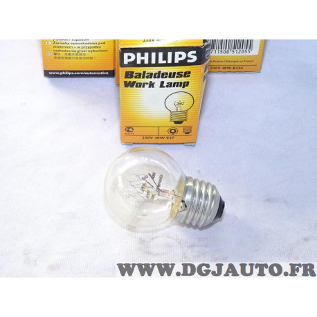 Ampoule 230V 40W type E27 Philips 8711500512086 pour baladeuse 