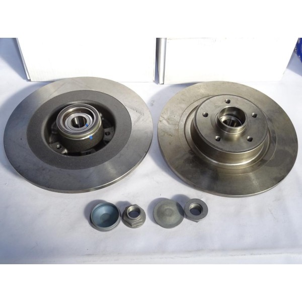 Jeu 2 disques de frein arriere 300mm diametre plein avec roulement de roue Sasic 6104009 pour renault velsatis vel satis 
