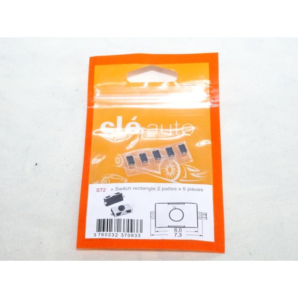 Lot de 5 switchs rectangle 4 pattes bouton poussoir télécommande clé Clé auto ST2 