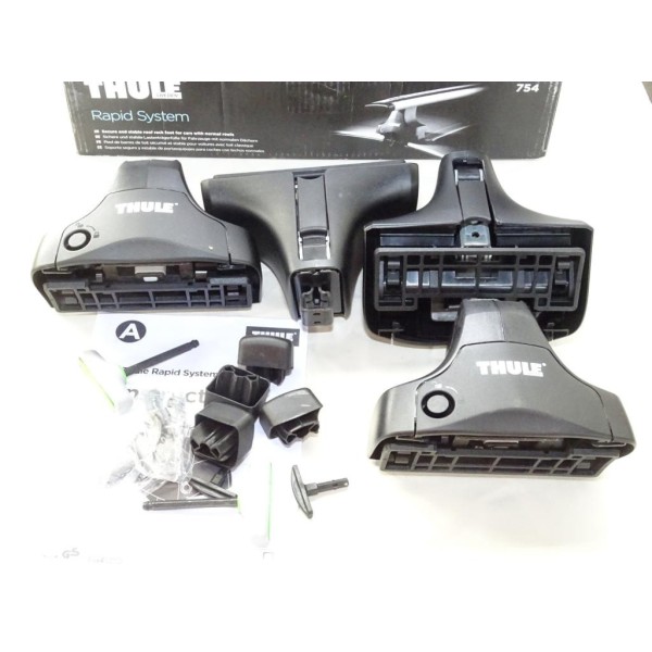 Kit pieds fixation barre de toit rapid system avec système verrouillage à clé Thule 754 754002 