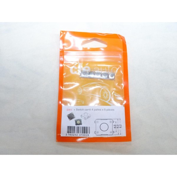 Blister 5 switchs contacteur carré 4 pattes bouton poussoir télécommande clé Clé auto SW11 SW 11 