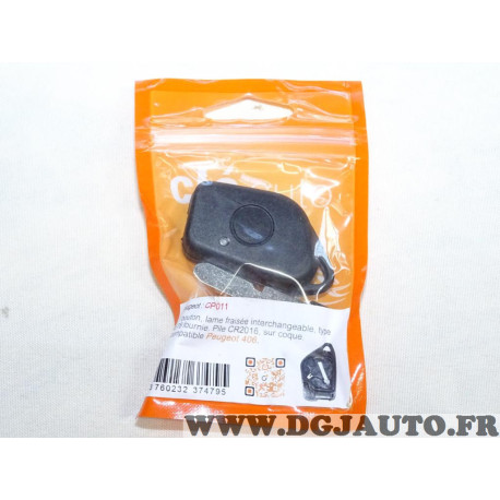 Coque clé télécommande lame à tailler Clé auto Cleauto CP011 pour peugeot 406 