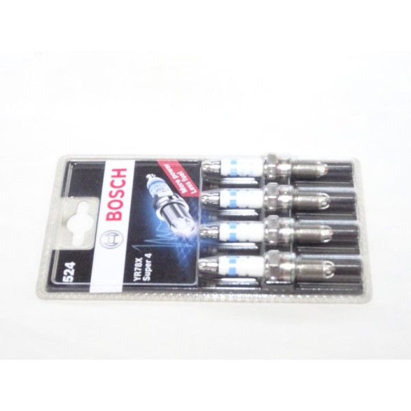 Blister 4 bougies allumage super 4 Bosch YR78X 0242132801 524 pour alfa romeo mito BMW serie 3 5 6 M1 E24 E26 E28 E30 E34 chevro
