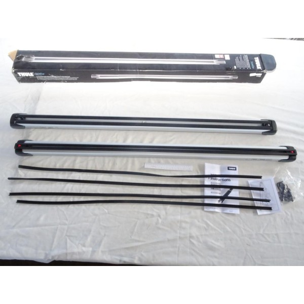 Jeu 2 barres de toit aluminium 127cm extensible slidebar Thule 891 