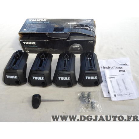 Kit 4 pieds fixation barre de toit evo raised rail Thule 7104 avec système de verrouillage 