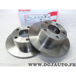 Jeu 2 disques de frein arriere plein 245mm diametre Brembo 08.5743.14 pour audi 100 A6 skoda superb volkswagen passat B5 