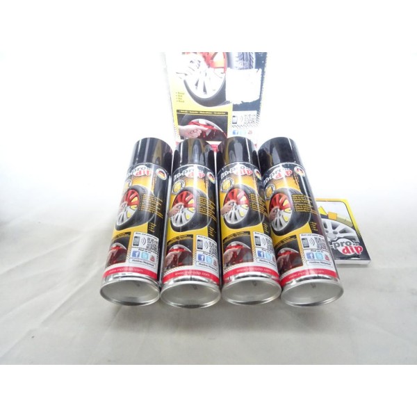 Lot 4 bombes aerosol peinture rouge pour jante roue Inprodip 00M30045 