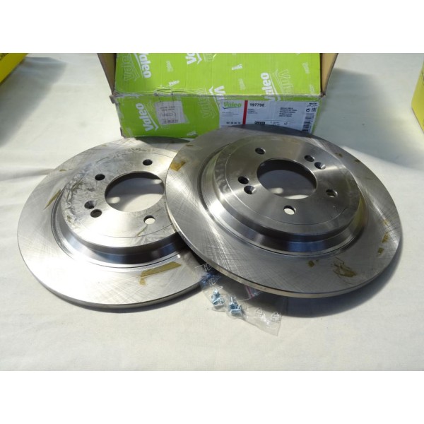 Jeu 2 disques de frein arriere plein 302mm diametre Valeo 197798 pour hyundai tucson partir de 2015 kia sportage 