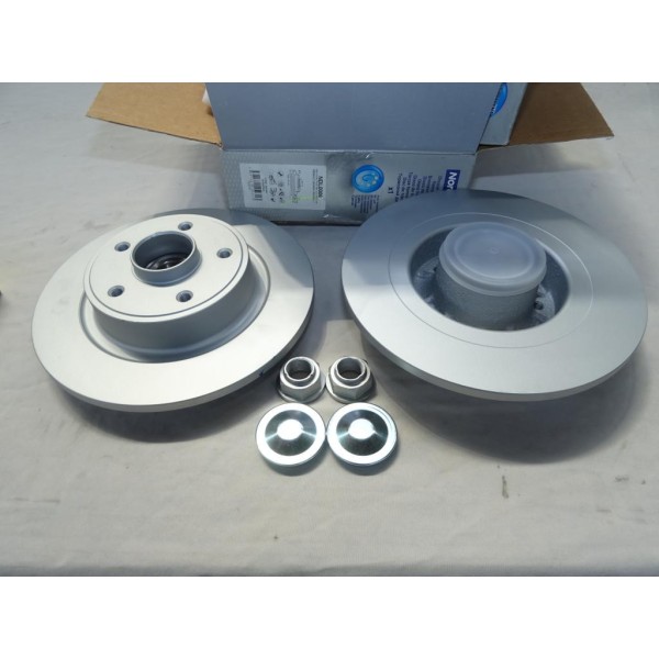 Jeu 2 disques de frein arriere plein 274mm diametre avec roulement de roue Norauto NDL0006 pour renault laguna 2 II 