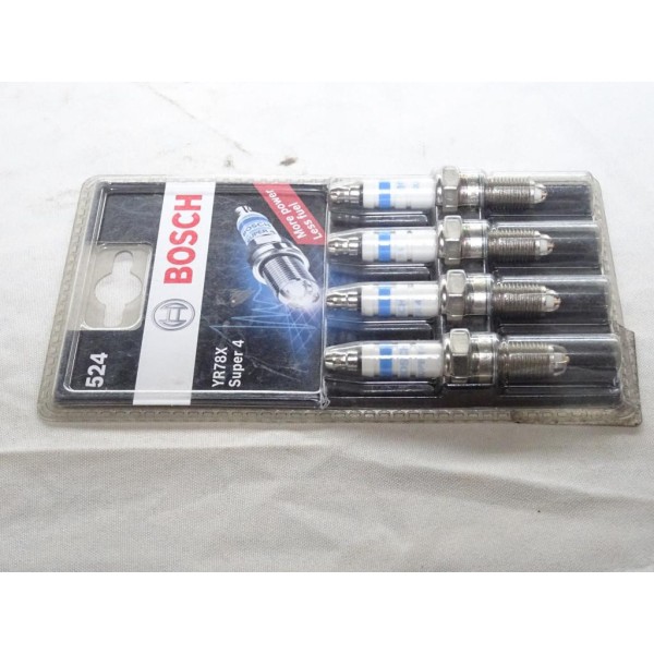 Blister 4 bougies allumage super 4 Bosch N°524 YR78X 0242132801 pour alfa romeo mito BMW serie 3 5 6 M1 E24 E26 E28 E30 E34 chev