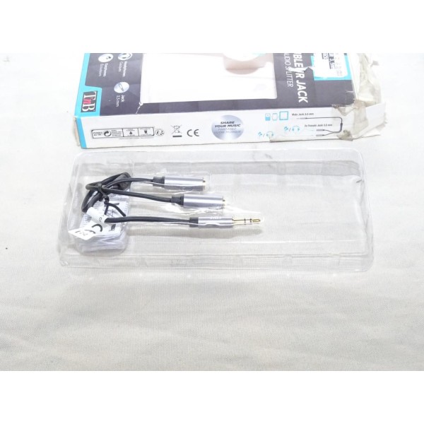 Cable doubleur prise jack 3.5mm male / 2 femelles TNB DJACK35 