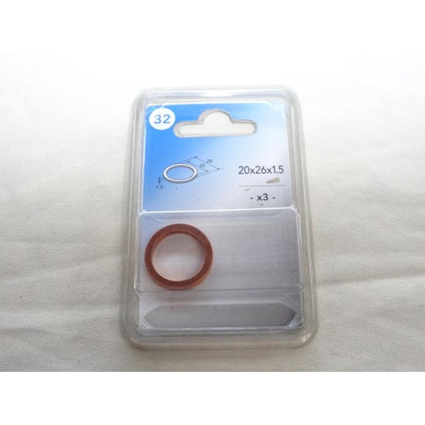 Lot 3 joints bouchon de vidange 20x26x1.5 Norauto n°32 913662 