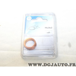 Jeu 3 joints bouchon de vidange 19x24x2 Norauto N°33 