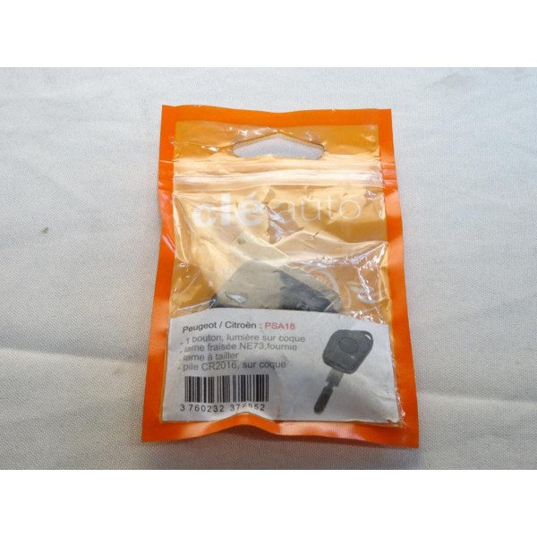 Coque clé télécommande modele 1 bouton avec lame à tailler Clé auto PSA18 pour peugeot 406 