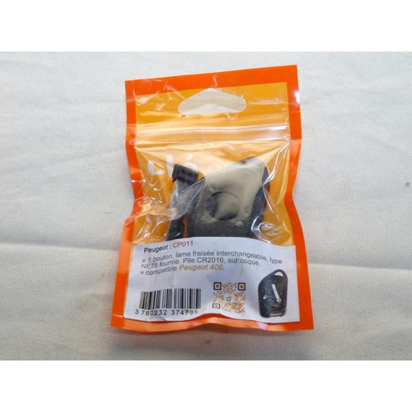 Coque clé télécommande 1 bouton lame à tailler Clé auto Cleauto CP011 pour peugeot 406 