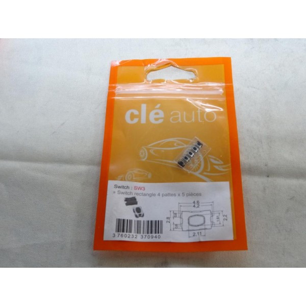 5 Switchs contacteur rectangle 4 pattes bouton poussoir télécommande clé Clé auto SW3 