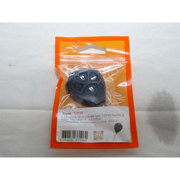 Coque clé télécommande 3 boutons lame à tailler Cle auto TOY35 pour toyota land cruiser RAV4 