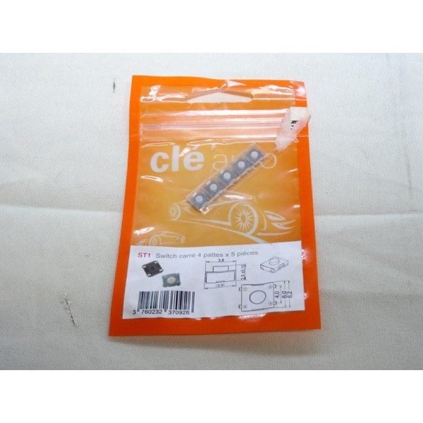 Lot 5 switchs carré 4 pattes bouton poussoir coque télécommande clé Clé auto ST1 