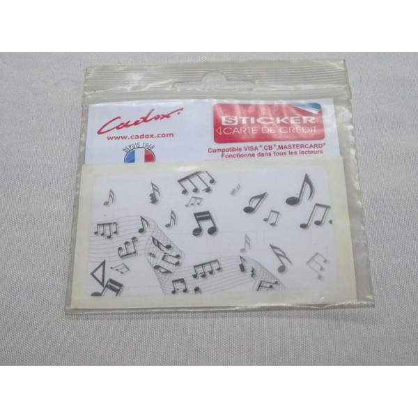 Autocollant sticker decoration note de musique carte bleue Cadox 140015 