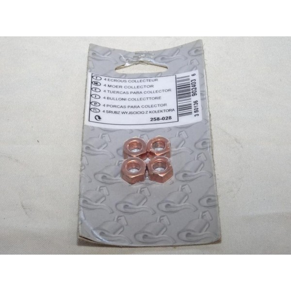 Lot 4 ecrous M8 fixation tuyau echappement Bosal 258028 pour pour divers véhicules fiat alfa romeo lancia citroen peugeot merced