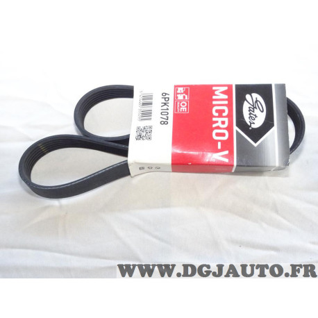 Courroie d'accessoire Gates 6PK1078 pour alfa romeo 145 146 147 156 GTV spider audi A1 A2 A4 BMW serie 7 8 E31 E32 citroen berli
