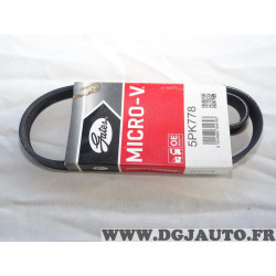 Courroie accessoire Gates 5PK778 pour peugeot 106 alfa romeo mito citroen AX saxo ZX fiat 500 500L panda 3 punto evo lancia ypsi