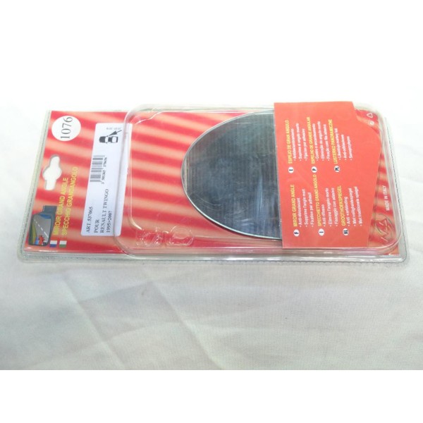 Vitre miroir glace retroviseur avant droite grand angle MAD N°1076 537065 pour renault twingo 1 I de 1995 à 2007 