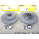 Jeu 2 disques de frein arriere plein 249mm diametre avec roulement de roue Textar 92202103 pour citroen C3 dont picasso C4 dont 
