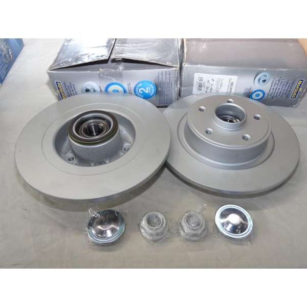 Jeu 2 disques de frein arriere plein 274mm diametre avec roulement Norauto NDL0006 pour renault laguna 2 II 