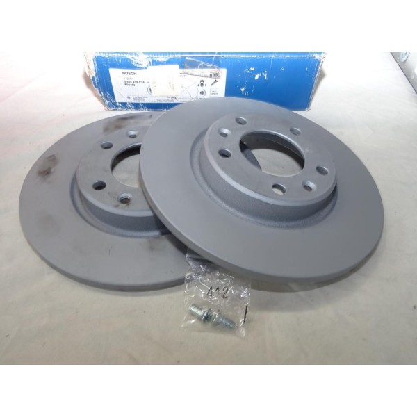 Jeu 2 disques de frein arriere plein 268mm diametre Bosch BD2163 0986479C24 pour citroen C4 picasso berlingo 3 III DS4 opel gran