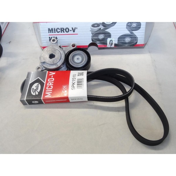 Kit courroie accessoire 5PK1510 + galet tendeur Gates K015PK1510 pour mercedes classe A B CLA GLA X117 X118 X156 W176 W242 W246 