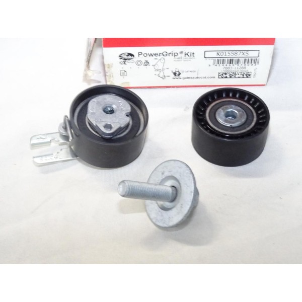 Jeu galets tendeur + enrouleur courroie distribution (non incluse) Gates K015587XS pour citroen C1 C2 C3 xsara ford fiesta 5 6 V