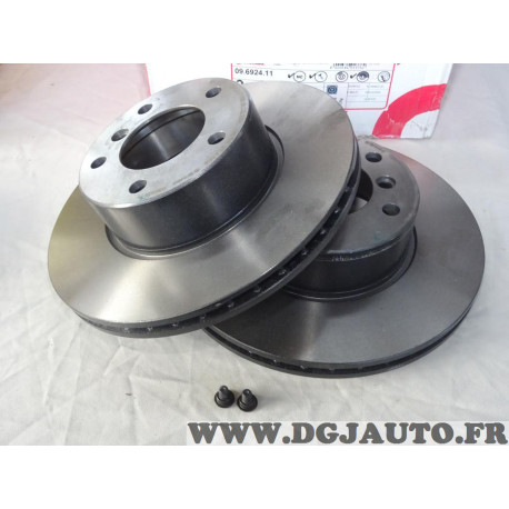 Jeu 2 disques de frein avant ventilé 296mm diametre Brembo 09.6924.11 pour BMW serie 5 E39 520 523 525 528 530 535 