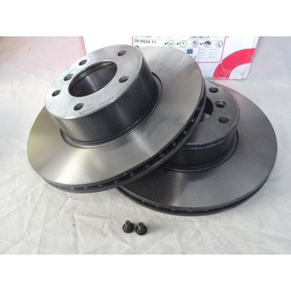 Jeu 2 disques de frein avant ventilé 296mm diametre Brembo 09.6924.11 pour BMW serie 5 E39 520 523 525 528 530 535 