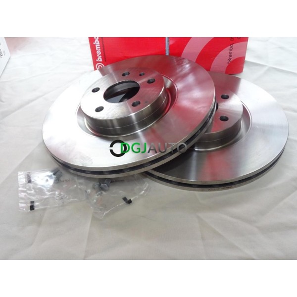 Jeu 2 disques de frein avant ventilé 284mm diametre Brembo 09.4939.24 pour alfa romeo 147 156 GT GTV spider fiat fiorino 3 III q