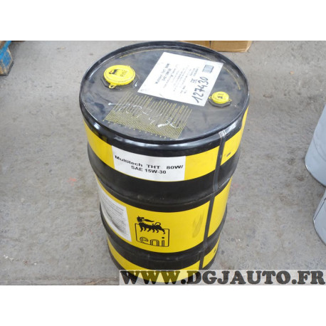 Bidon 60L 60 litres huile moteur ENI Multitech THT 80W SAE 15W30 huile multifonction tracteur UTTO allison C4 API GL-4 ford MF N