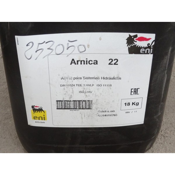 Bidon 18KG 18 kilo huile système hydraulique ENI Arnica 22 253050 iso 11158 TEIL 3 HVLP DIN 51524 