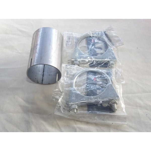 Manchon raccord tuyau tube echappement 57.5mm diametre avec colliers Klarius 430048 SLV10AG pour fiat lancia alfa romeo renault 