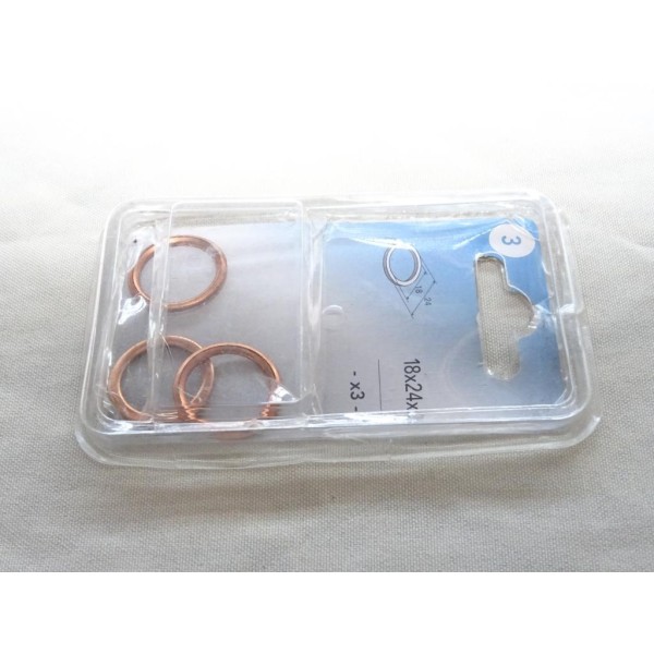 Blister 3 joints bouchon de vidange 18x24x2 Norauto N°3 