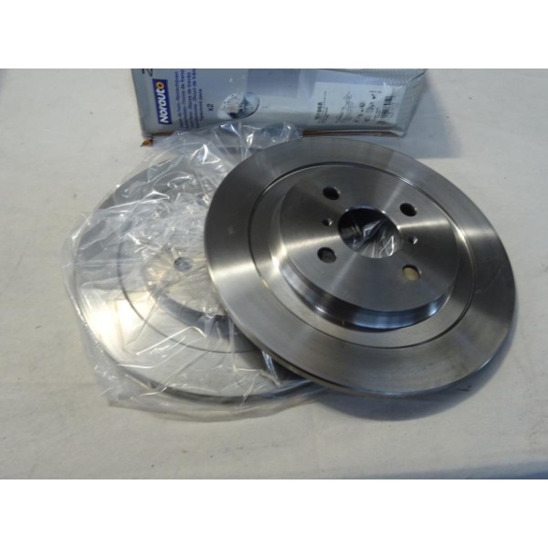 Jeu 2 disques de frein arriere plein 278mm diametre Norauto ND1968 pour toyota yaris XP9 XP13 daihatsu charade 